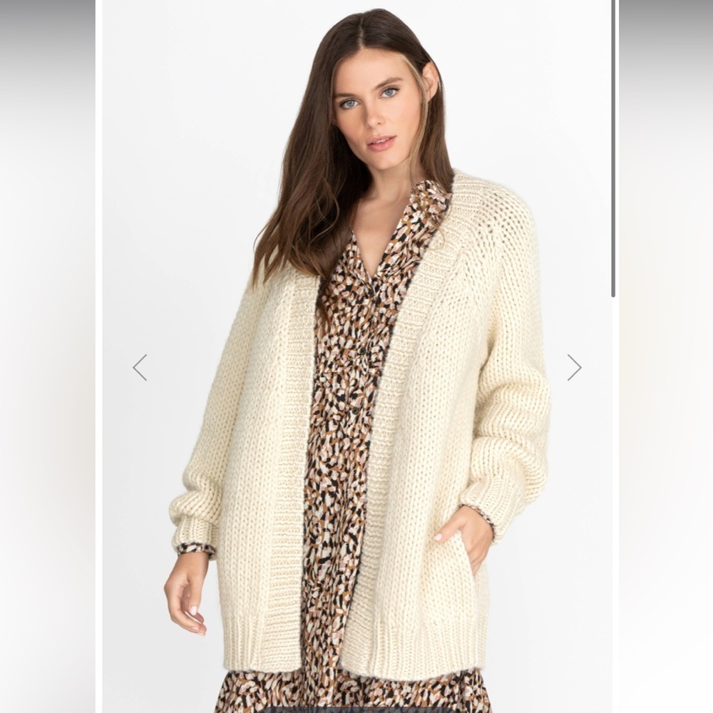 50% Wool 50% Alpaca - Johnny Was Calme brand - Chunky Cardigan Sz M NEW